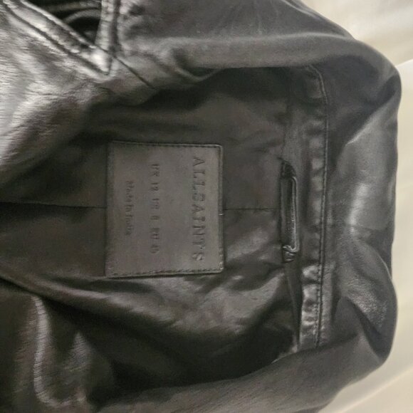 All Saints Catch Leather Biker jacket - Picture 2 of 8